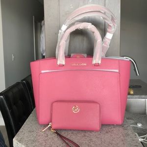 Michael Kors large Double Handle Emmy and Wristlet